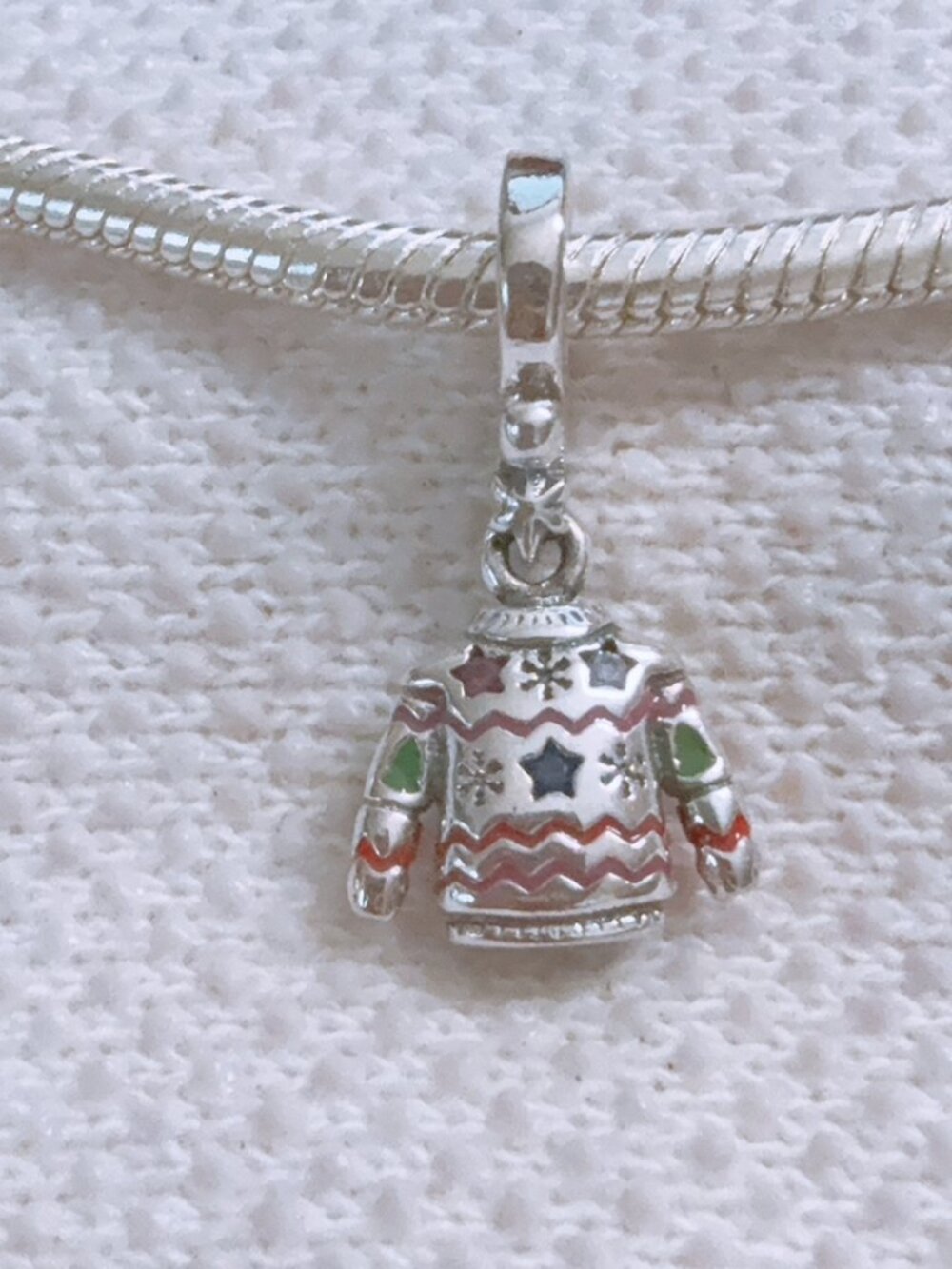 Christmas Sweater Silver Charm For Pandora Bracelet